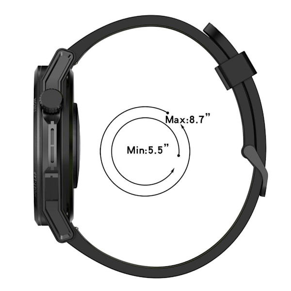 Silikon Remsæt Bånd 22mm Armbånd Kompatibel med Huawei Watch GT Runner Gt3 46mm Watch3
