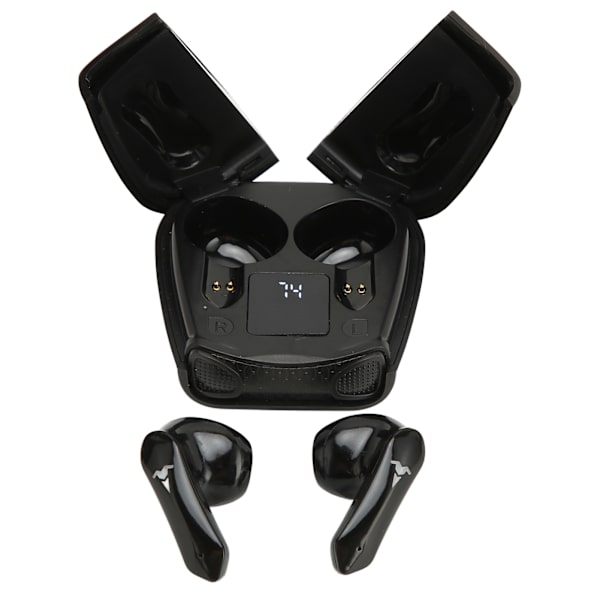 Bluetooth 5.2 -nappikuulokkeet, stereovaikutuksen melunvaimennus, kosketusohjaus, bassovaikutus, matala viive, IPX7-vedenkestävä, peli- ja urheilukuulokkeet, musta