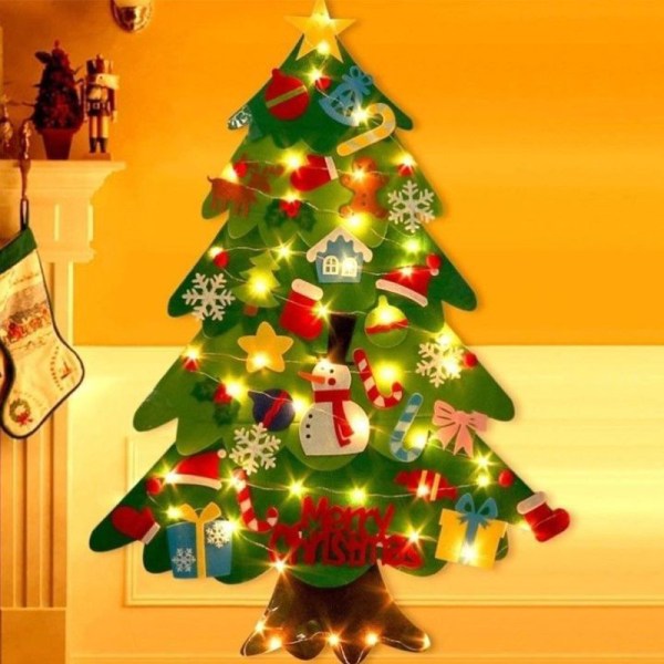 Ny filt juletræ DIY syning juletræ børns håndlavede Type A 70*100cm