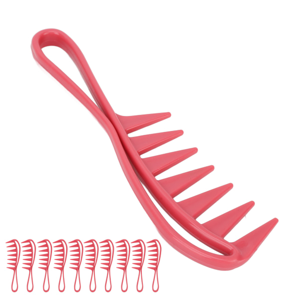 10 stk Bredtannet Kam Ergonomisk Håndtak Runde Kanter Hudvennlig Styling Bred Kam for Menn Kvinner Hårstyling Hår Salonger