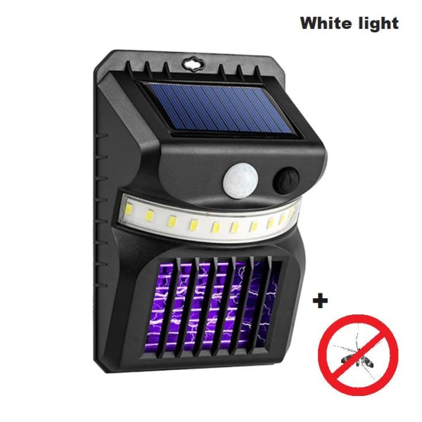 LED/UV Solcellelampe med Bevægelsesdetektor Sort LLB002029-A