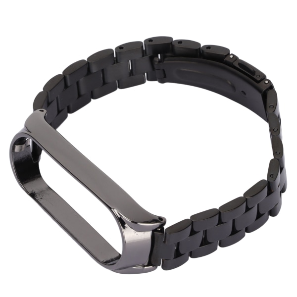 Smartwatch Armbåndsrem i Rustfrit Stål Anti-tabt med Dobbelt Lås Foldbar Spænde til Mi Band 6 Sort