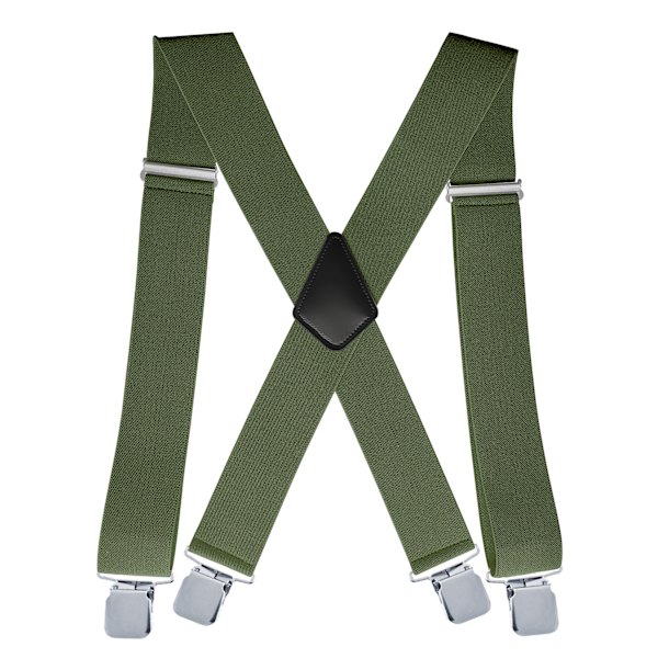5 cm elastiska axelbandsfästen för män med 4 X-formade justerbara hängslen 12th Army Green