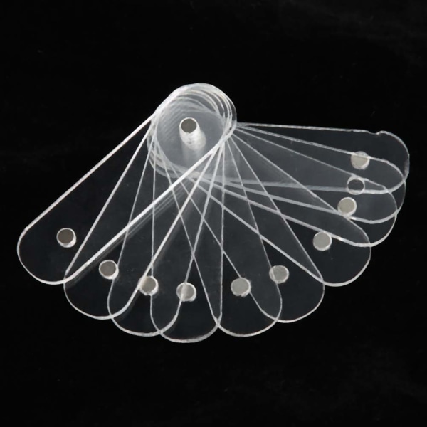 10 stk. Neglekunst Akrylstrimler Display Transparent Manicure DIY Neglesalon Tilbehør 10 stk.