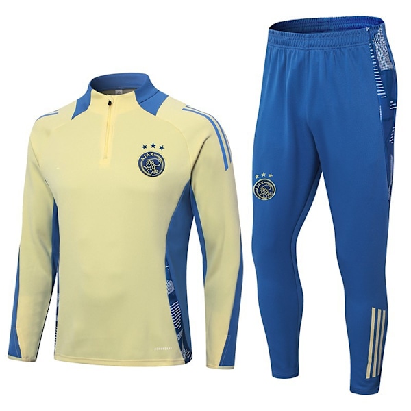 2425 Fotballtreningsdrakt Real Madrid Lang Erme Voksensett Høst/Vinter Paris Black Yellow XL