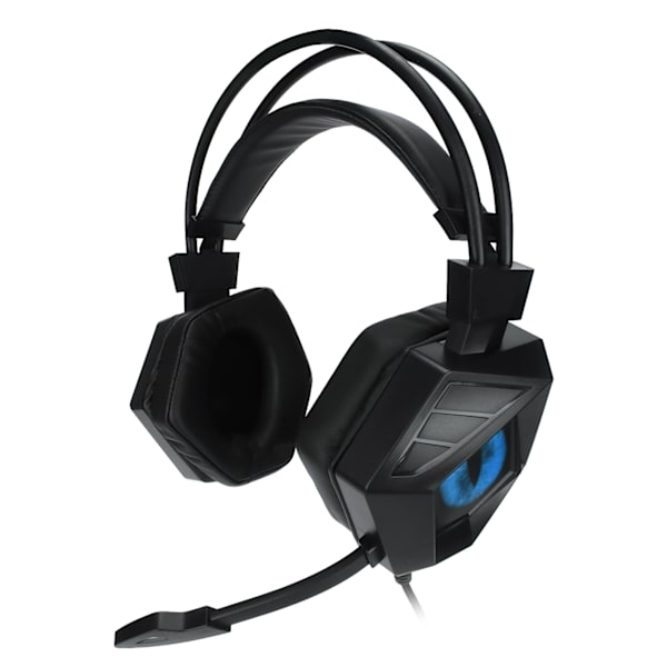 Gaming Headset Støjreducerende USB 3.5mm Interface Over Ear RGB Hovedtelefon med Mikrofon til PS4 PC Bærbar Sort Blå