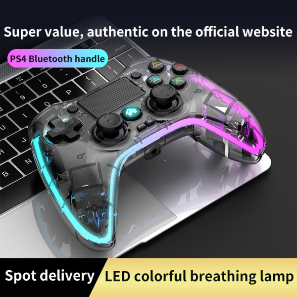 PS4 spilcontroller krystalklar transparent skal