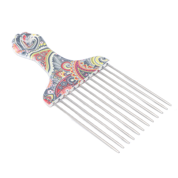 Hårplukkekam Profesjonell Afro Rustfritt Stål Tanglefri Hårplukkekam for Krøllete Hår Styling K4