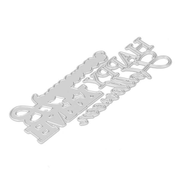 Metal Stans til Kortfremstilling, Prægning, Happy Cutting Die Word Prægningsskabelon til DIY-Fremstillingsmaterialer