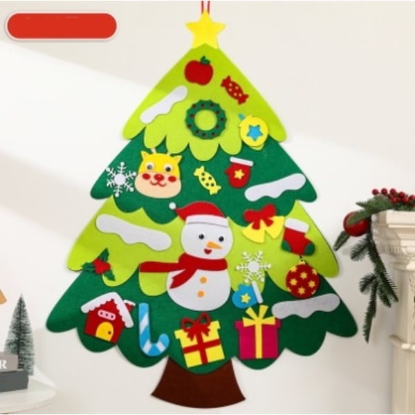 Vægmonteret filt juletræ Folde Vægmonteret DIY Materialepakke E