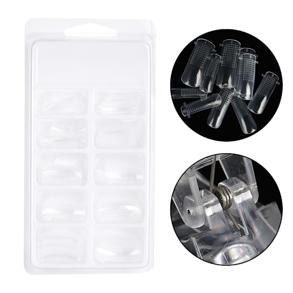 100 st olika storlekar Snabbbyggda Falska Nagelspetsar   Nagelfixering Klämma Nagelkonst Kit Set