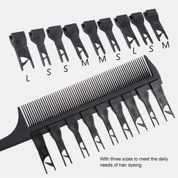 Säädettävä osiointi korostuskampa ammattimainen 2-puolinen hiusten värjäyskampa kudonta leikkausharja salonki hiusten värjäys muotoilutyökalu