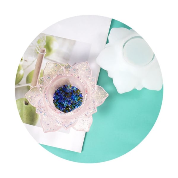 Blomsterhartsform Ljusstakeform Silikonform för DIY Smyckeskrin Godisask Hembord Dekoration