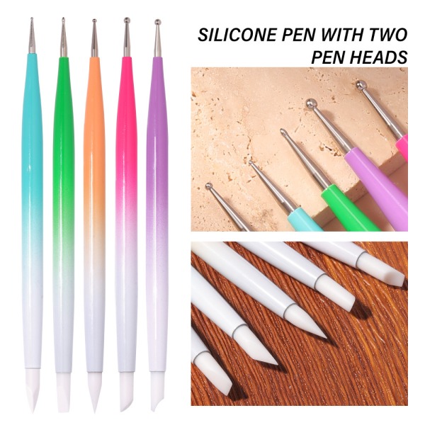 5 stk silikonpunktborepenn spikerforbedringsverktøy C