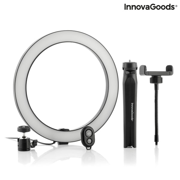 Selfie Ringlys LED med Stativ & Fjernbetjening