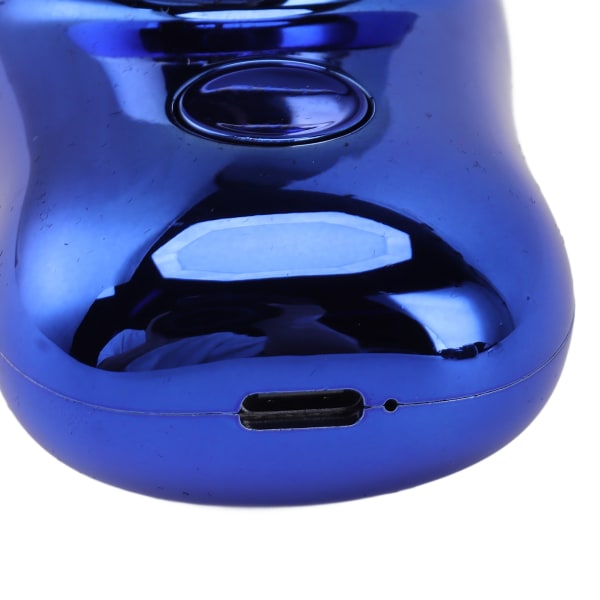 Mini skjeggtrimmer lommestørrelse Type C Oppladbar støysvak elektrisk skjeggskjærer med 400mAh batteri for bilreiser polert blå