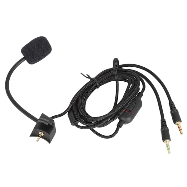 Mikrofonerstatningskabel Støyreduksjon Mic-erstatning Lydkabel med Volumjustering Lydløs knapp for Gaming Headset