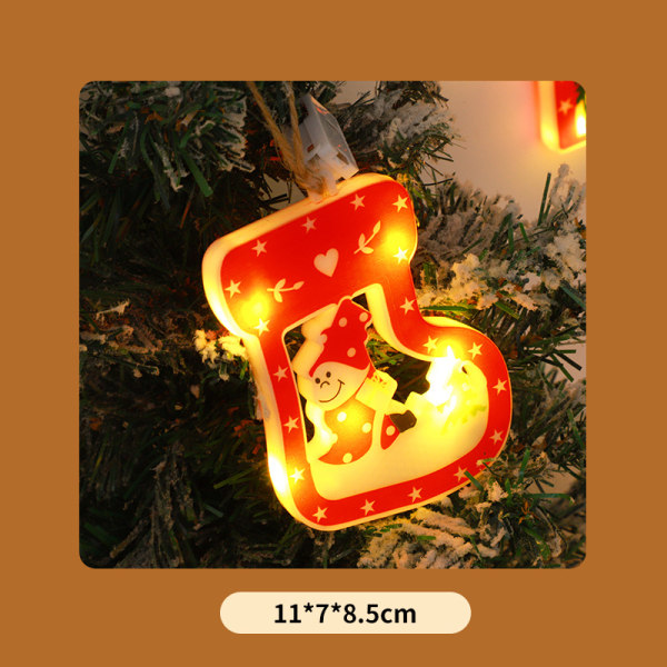 Fargede lys Juletre anheng Christmas Festival Festeanordning Dekorasjon Lighting Chain Bell [Yellow]