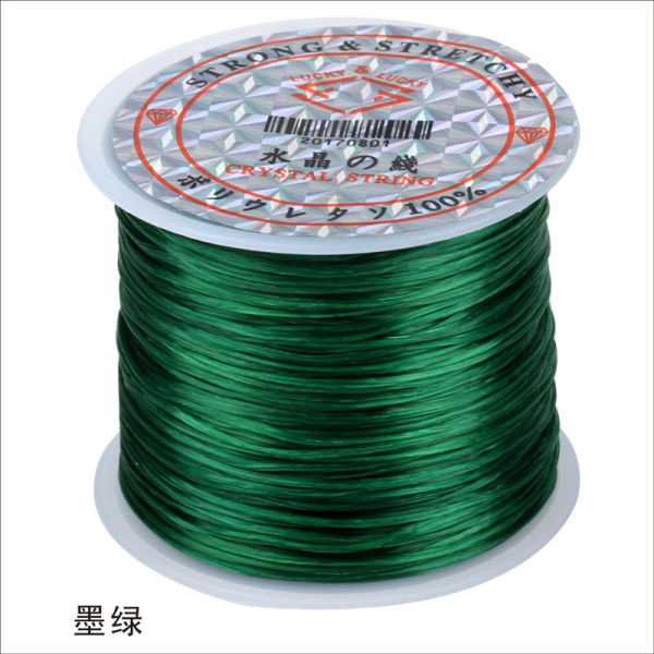Farvet elastisk tråd, krystaltråd, perletråd, armbåndstråd, -60 meter vævet armbånd DIY Dark green
