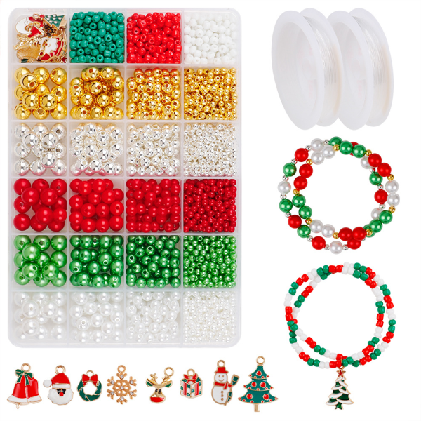 Nye 24 Grid Christmas Beads DIY Accessories Armbånd Candy B