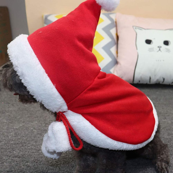 Julekostume til kat og hund - blød kattekappe
