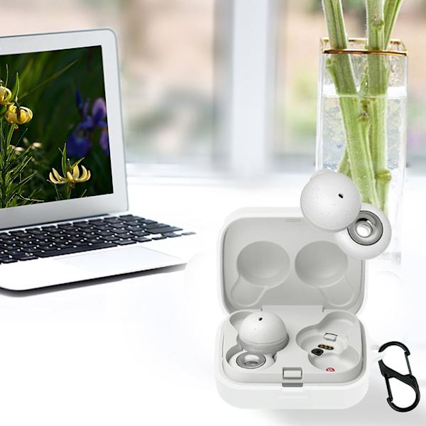 Silikonfodral kompatibelt med LinkBuds WF-L900 Bluetooth-hörlurar, skyddande fodral med nyckelring