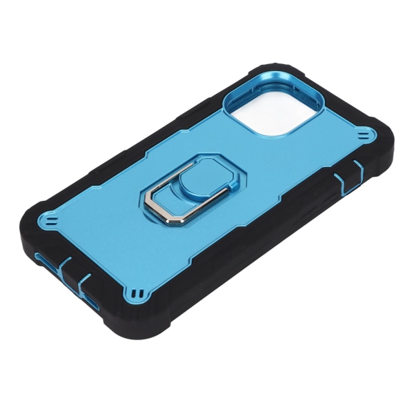 Repskyddande Armor-skal med stativ för iPhone 13 Pro Max mobiler Armor Protect Case (Svart Blå)