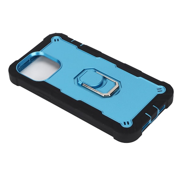 Repskyddande Armor-skal med stativ för iPhone 13 Pro Max mobiler Armor Protect Case (Svart Blå)