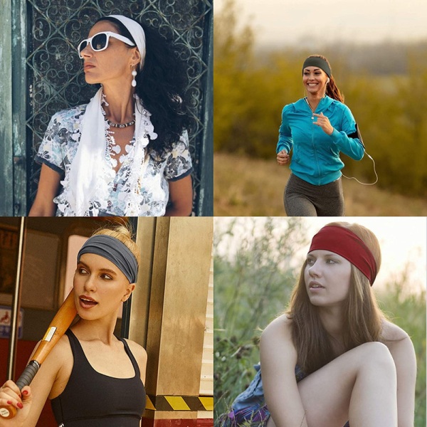 Sport pannband Yoga pannband för kvinnor hårband Ljusgrå