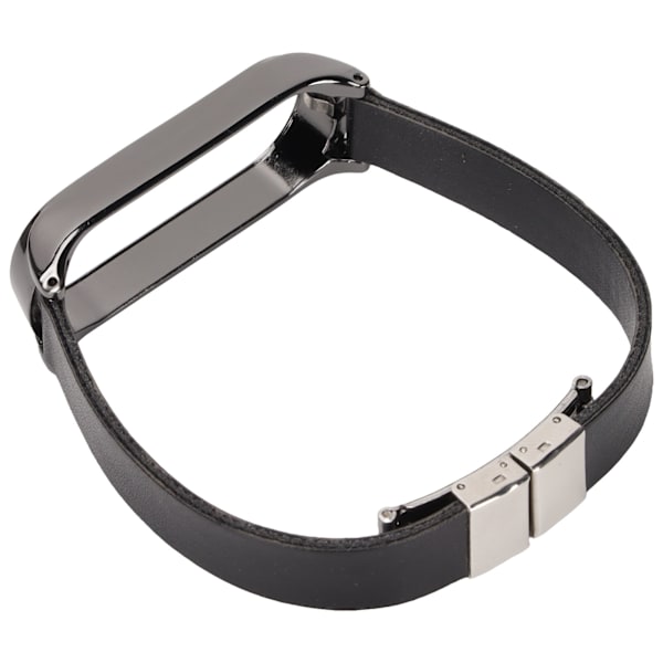 Læderrem Kompatibel med Xiaomi Mi Band 6 Smartwatch Udskiftningsrem Armbånd Håndledsrem Sort Krop Sort Skal