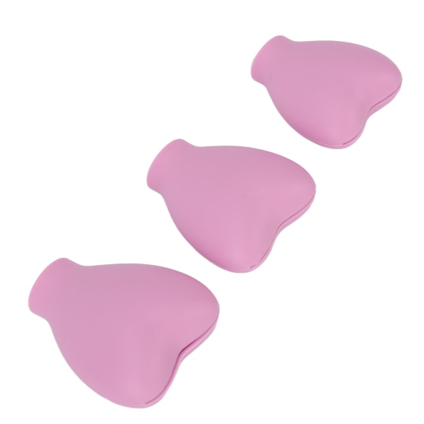 3 st Makeup-borsthölster Bärbara Silikon Hjärtformade Kosmetiska Borsthölster Skyddskåpa för Kvinnor Flickor Rosa