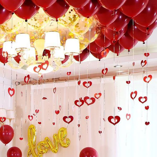 1 sett ballong glitterpynt til bryllup