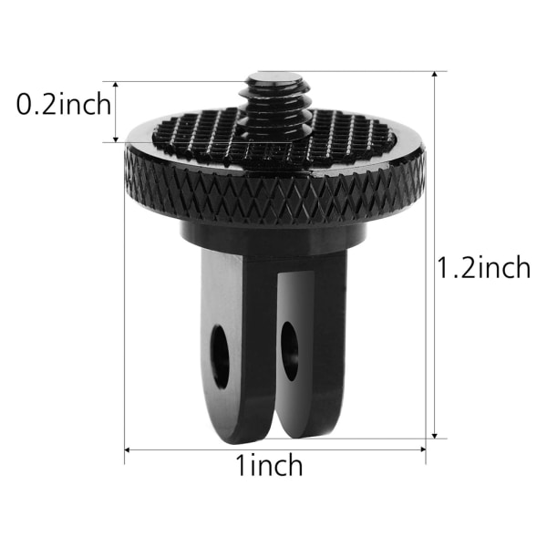 Stativmonteringsadapter 1/4 tommer -20 Kamera Monteringsadapter Kompatibel med YI DV og Andre Standard 1/4 Tilbehør