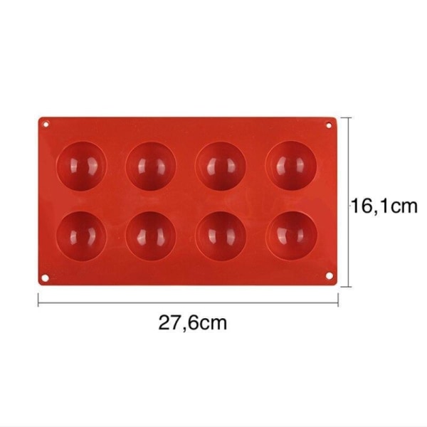 Silikonform för is - Rund/Halvklot 6/8/15/24 - Is/Choklad 6 Kulor