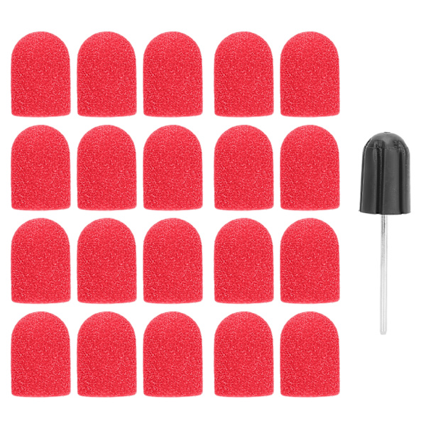 Nagelkonst Sandpapperhuv Nagelfräsbits Polering Slipning Sandband Set (16 x 25mm) Röd
