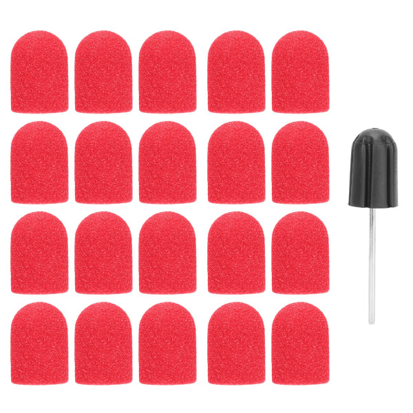 Nail Art Cap Nagelborr Polering Slipning Slipband Set (16 x 25 mm)Röd