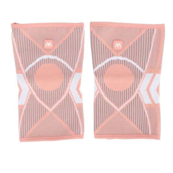 2 st Sports Knäskydd Andningsbart Nylon Stickat Knäskydd 4-sidigt Elastiskt Rep Knäskydd för Löpning Klättring Rosa L