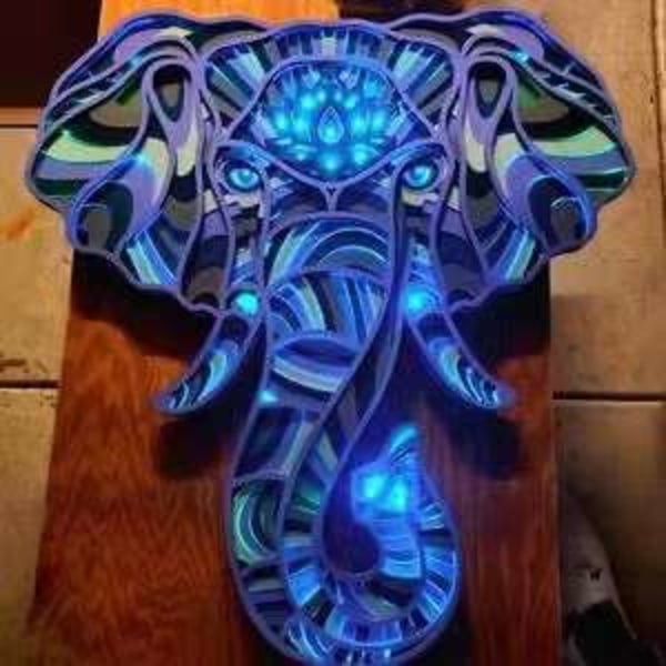 Atmosphere Night Light Kreativ Mandala Dekoration Til Yoga Room Soveværelse Lotus Three-Dimensional