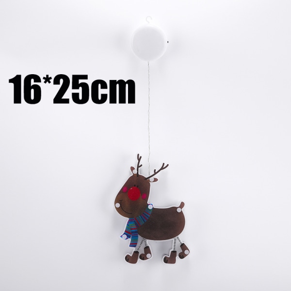 LED-julelys med tegneserie-vindussuger, juleatmosfære-layout, fargede lys Small Elk
