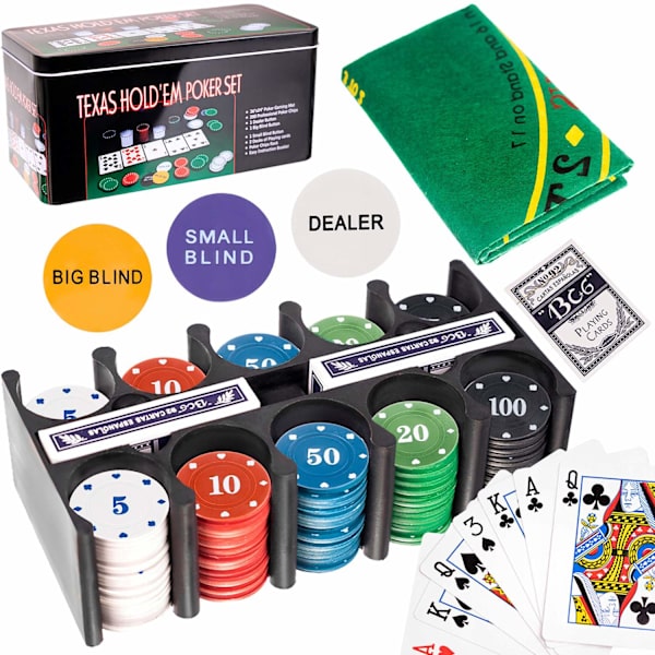 Pokerset - Texas Hold'em Flerfärgad 1