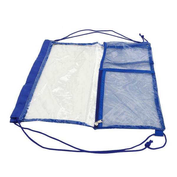 Klar ryggsekk Sammenleggbar PVC-transparent gjennomsiktig pose med stor kapasitet for badestrender Blå