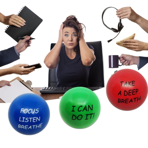 Stressbolde Decompressing Bold med Motiverende Citater Håndøvelser Bold Fidget Legetøj til Børn og Voksne til at Lindre Angst og Stress