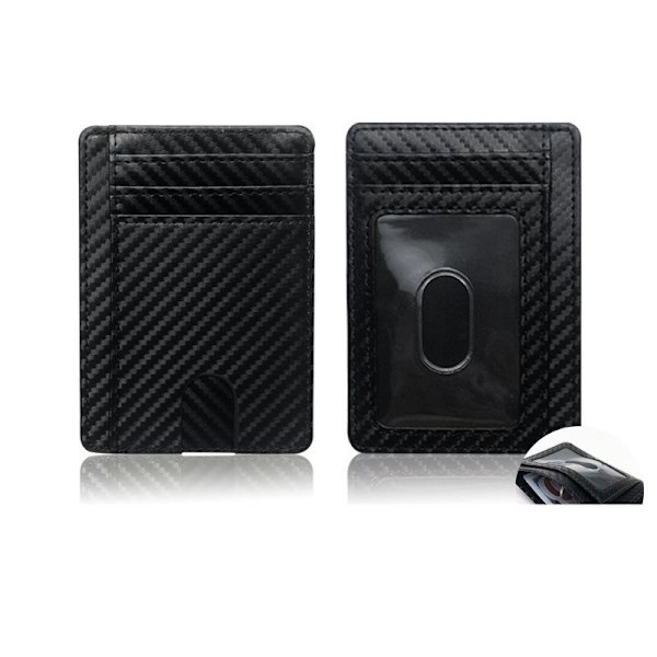 Korthållare för Män och Kvinnor RFID Anti-Demagnetisering Skyddande Fodral Flera Kortfack PU-Läder Bärbar Kortväska Texture Black