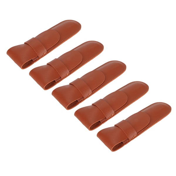 5-pack Clipperfodral Bärbar Utsökt Textur Brun Bekväm Känsel Skyddande Slida för Barberare