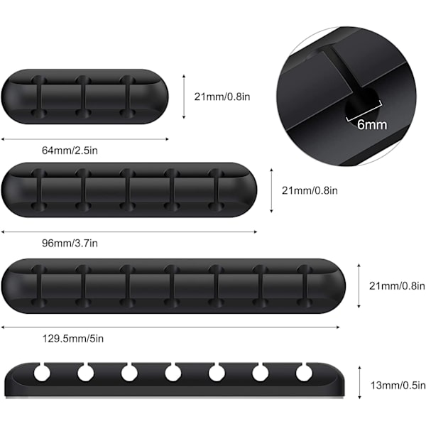 Kabelhållare, 3-pack
