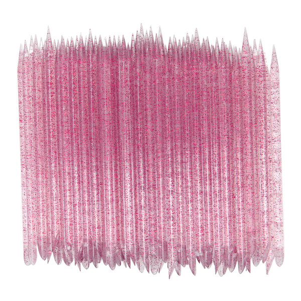 100 stk Engangs Negle Cuticle Pusher Dobbelt End Cuticle Manicure Pedicure Sticks Purpurrød