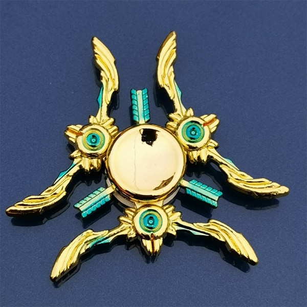 Metallisk Färgglad Legering Fingertopp Gyro Fingerrotation Användbar Verktyg för Tryckreducering Descendant Demigod Bow 019