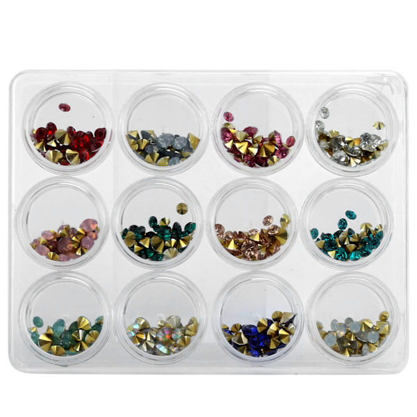 Negle Rhinestones Fancy Form Glitter Krystal Mixet Neglekunst Dekoration Manicure Værktøj