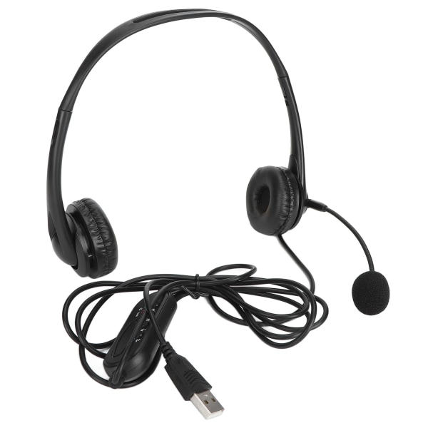 Asiakaspalvelun kuulokemikrofoni Hands Free Stereo Corded Binaural PC Noise Cancelling -kuulokkeet puhelinmyyntiin USB