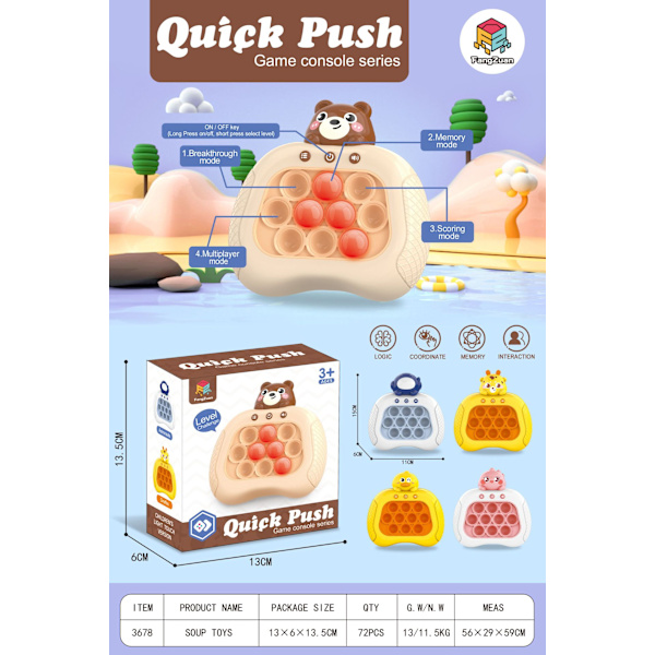 Fidget Pop It Pioneer Press Musikspel Maskin Leksak för Barn Markmusspel Maskin Yellow Duckling